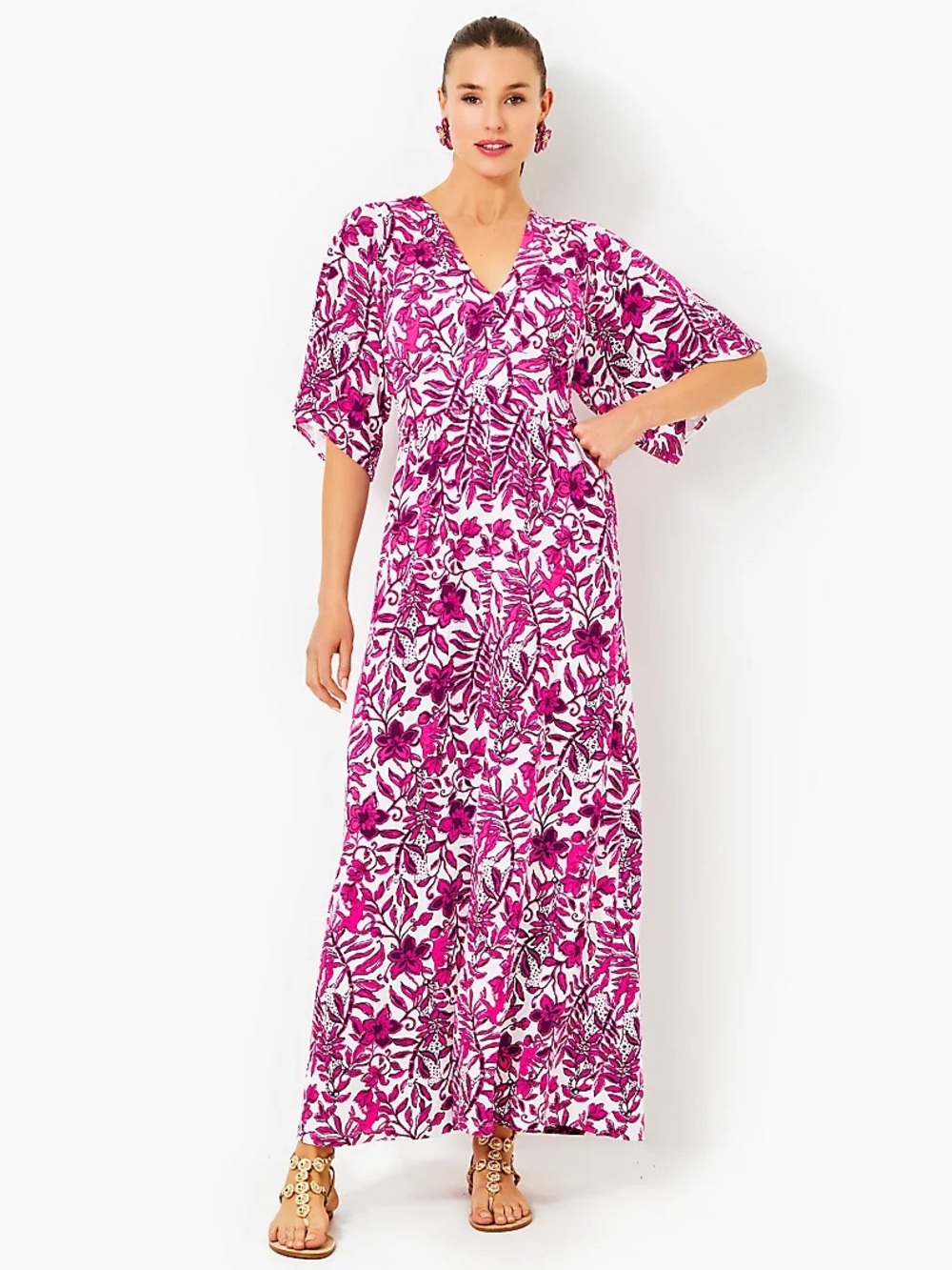NWT Lilly Pulitzer Rosella Maxi Dress Women’s 0 Elderflower Blossom Lil Escape